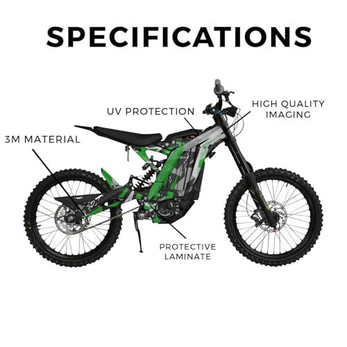 Image of Surron Light Bee Graphics Kit Wrap - Grunge Star Green - Sur-Ron Skin - Premium 3M Vinyl Protective Wrap Decal Cover - Easy to Apply | Crafted in The USA by MightySkins