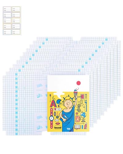 Yotlein Buchfolie Selbstklebend 16K 10 Stück Transparent Polypropylen Wasserdicht und Reißfest Dauerhaftes Einbinden für Schulbücher Hardcover Dokumentenschutz