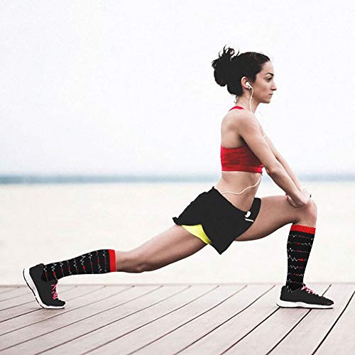 HLTPRO Compression Socks for Women & Men Circulation - 3 Pack Knee High Socks for Nurses, Running, Travel, Pregnancy