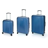 Gabol - Balance | Set de Maletas de Viaje Rigidas de Color Azul con Maleta de Cabina, Trolley Mediano y Trolley Grande