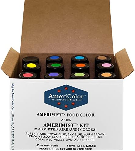 AmeriColor Food Coloring AmeriMist Airbrush Kit, 12 .65 Ounc