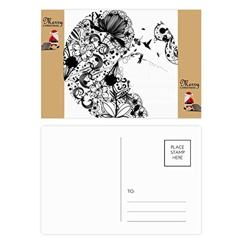 Cartes de remerciement fleurs pour écrire un mot de gratitude noir et blanc