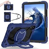 YOUULAR Shoulder Strap Tablet Case for Huawei MatePad 11.5 2024/2023, Heavy Duty Shockproof Protective Cover with Kickstand, Handle, Shoulder Strap for Kids Women Man Navy Blue Black