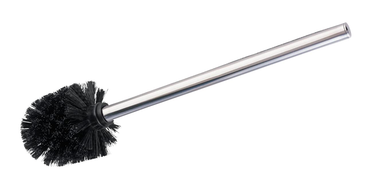 WENKO Shiny Toilet Brush with Handle, Silver, 8 cm