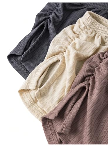 SHENHE Women's 3 Pack Soft Pajama Shorts Elastic Waist Solid Lounge Shorts Sleepwear3