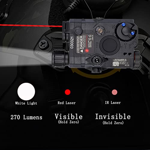Ctoptic Airsoft Peq 15 Box Ir Laser Red Laser Sight Led Wihte Flashlight With Press Switch Mount Kit Black #TOP2