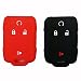 2Pcs Coolbestda Silicone 4 Buttons Smart Key Fob Skin Cover Case Protector Wallet Keyless Jacket for GMC Sierra Yukon Cadillac Chevrolet Silverado Colorado M3N32337100 13577770 13577771 Black Red