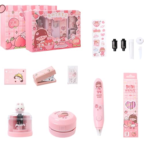 Papeterie éducative pour enfants rechargeable avec gomme électrique et taille-crayon