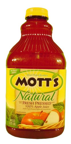 Mott's Jugo de manzana recién prensado Nautral sin azúcar añadido 64 oz