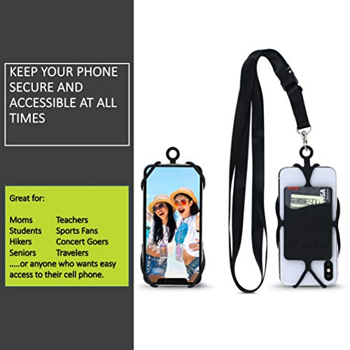 Gear Beast Universal Crossbody Pocket Cell Phone Lanyard Compatible with iPhone, Galaxy & Most Smartphones, Includes Phone Case Holder,Neck Strap Black - Thumbnail 3