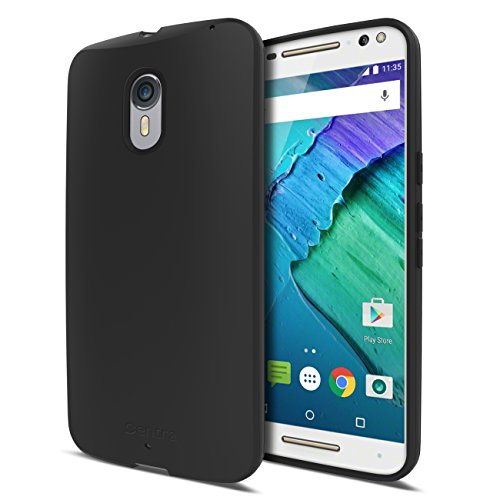 Moto X Pure Case, Centra TPU Case for Moto X Pure [1.5 mm Slim Design] [Matte Finish] [Custom Fit] - Retail Packaging - Black