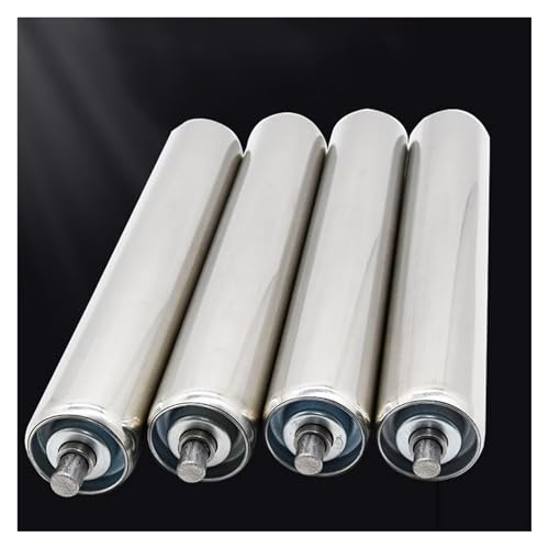 4 Pack Powerless Roller - Factories Replacement Part, 25 32 38 50 60 Mm Dia Stainless Steel Rollers for Assembly Line Production Roller Stands Woodworking, Durable Conveyor Belt Rollers(Dia 2.4