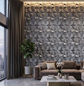 Image of Kayra Decor 3D Wall Panel PVC Diamond Design, Bronze Rust Color 19.7 inch X 19.7 inch (Pack of 12) - Covers 32.28 Sq. Ft.