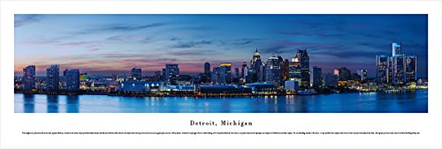 Blakeway Worldwide Panoramas Unframed Detroit, Michigan at Night-Blakeway Panoramas Skyline Posters