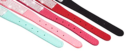 Hundehalsband mit Strasssteinen, süßes glitzerndes Leder-Katzenhalsband mit Kristalldiamanten, für kleine/mittelgroße/große Haustiere, Welpen, Kätzchen, Rosa XS