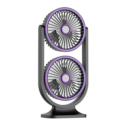 Ventilateur de bureau double tête rechargeable portable silencieux - 6
