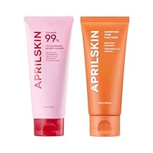 APRILSKIN Deep Cleansing Duo for Blackhead Care TXA Niacinamide 99 Pore Care Pink Bubble Gum Deep Cleanser and Carrotene IPMP 3-Min Quick Dry Pore Caring Clay Mask