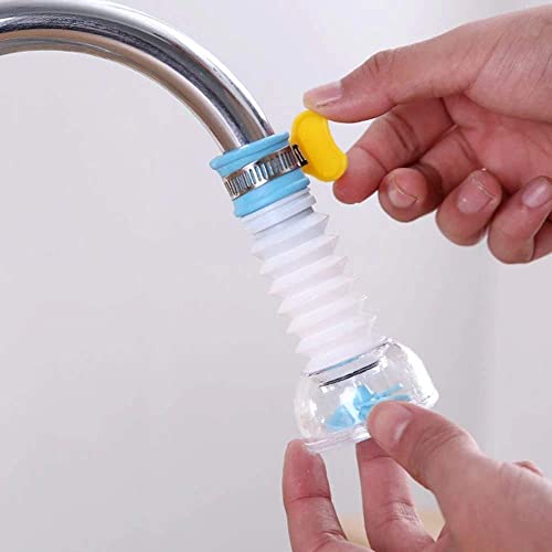 Image of Kitchen Tap Extension Flexible Anti Splash Water Saving Movable Sink Faucet Water Shower Head Rotatable Nozzle Adapter Tap Extender for Kitchen Sink Smart Gadgets Fuvaro Pack of 1, Plastic