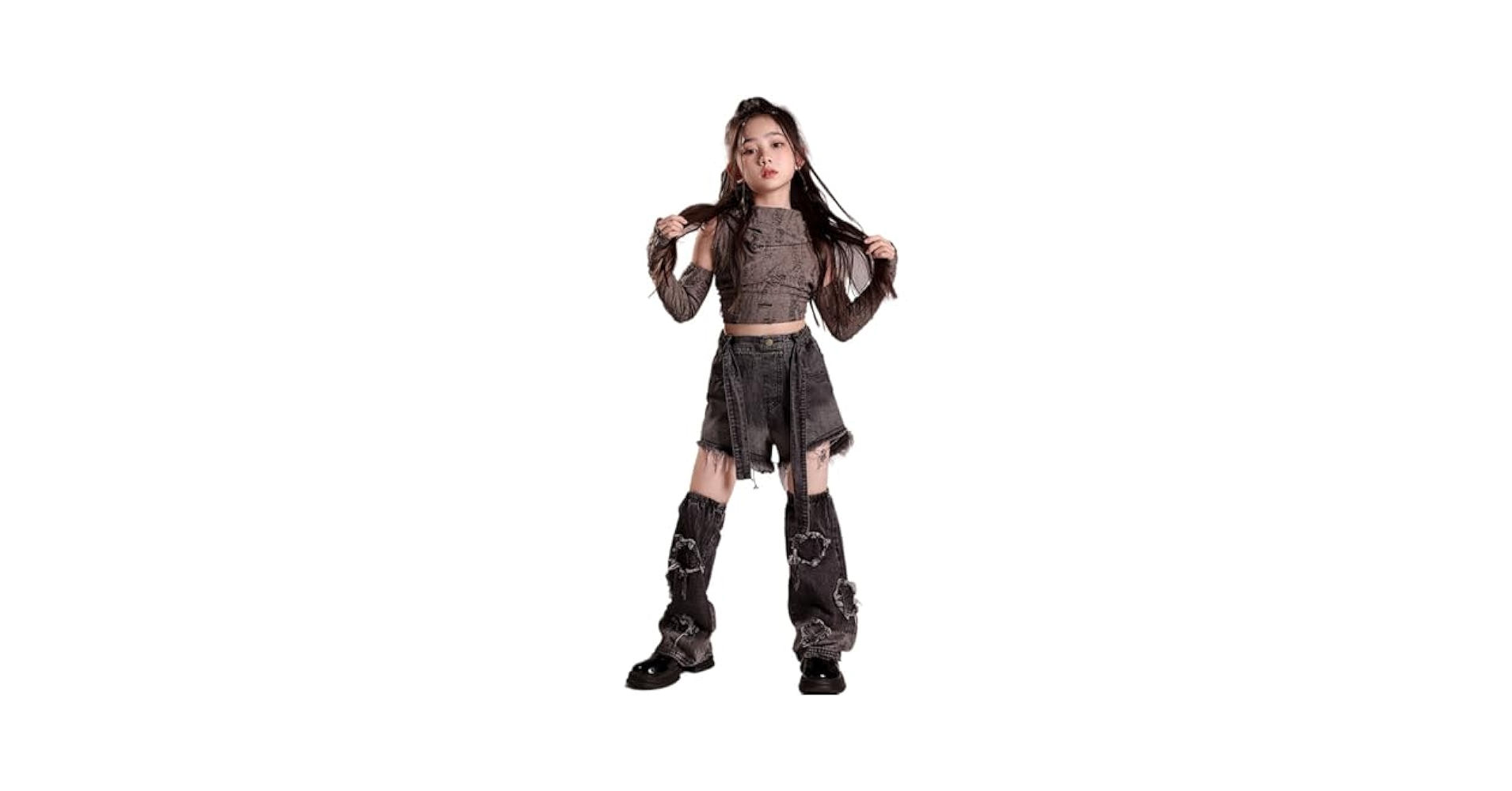 ・手作りダンス衣装　ユニタード　ベージュに黒　5枚 Amazon.co.jp: ダンス衣装 JAZZ 女の子 4点セット ブラウン