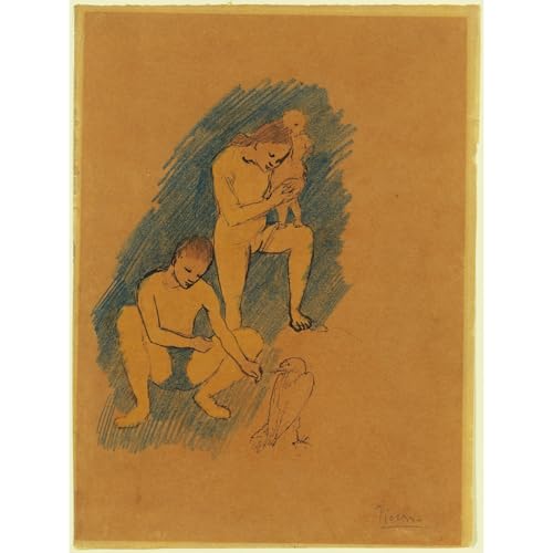 Affiche Pablo Picasso Famille avec un corbeau - Impression giclée roulée 61x81 cm