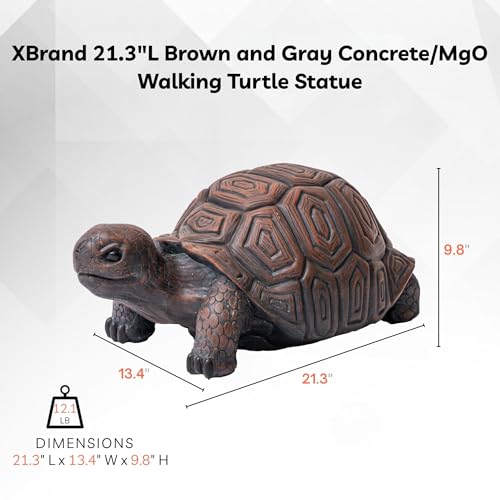 Estatua Tortuga Caminante 21.3" L Marrón y Gris de MgO miniatura 6