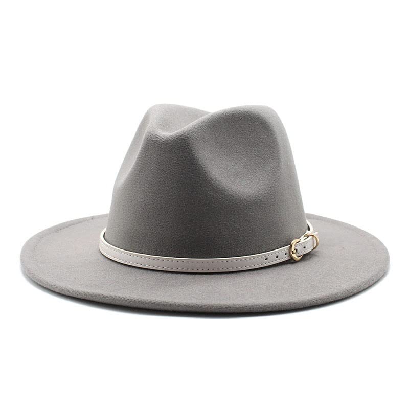 Fengyan Chapeaux 24 Couleurs Style européen et américain Chaud Chapeau Britannique Automne et Hiver Grand Chapeau en Laine Hommes et Femmes Dos côté Jazz Chapeau