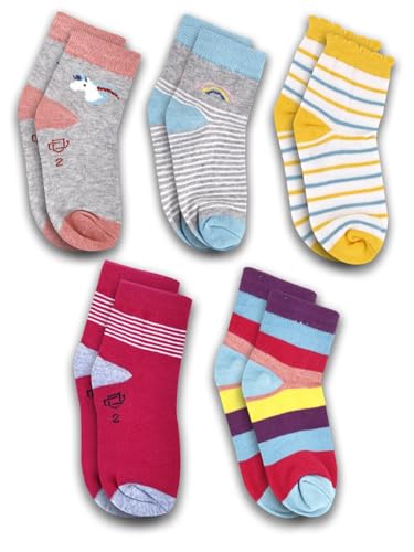 Image of Dollar Kids Socks For Boys & Girls In Blended Cotton (Pack of 5)