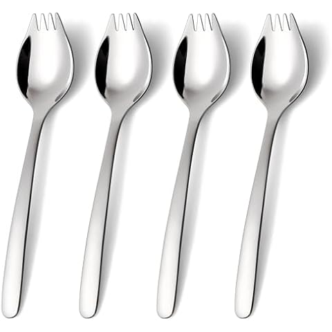 Lovingly Yours Metal Spork Reusable Sporks - Sporks Stainless Steel 7-inch, Dessert Salad Forks Cover