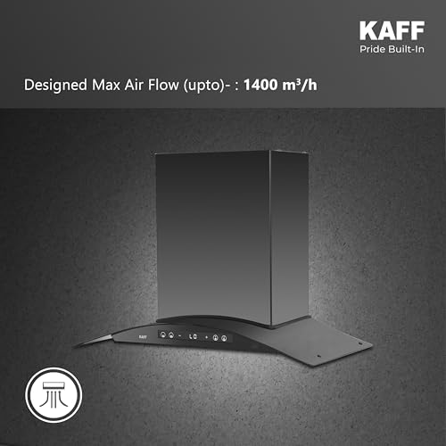 Image of KAFF MAINZ 90DC 90cm Wall Mounted Kitchen Chimney | 1400 m /hr Suction | BLDC Motor | Filterless Dry Heat Auto Clean | Gesture & Touch Control | 9 Speed Levels |12 Years Motor Warranty