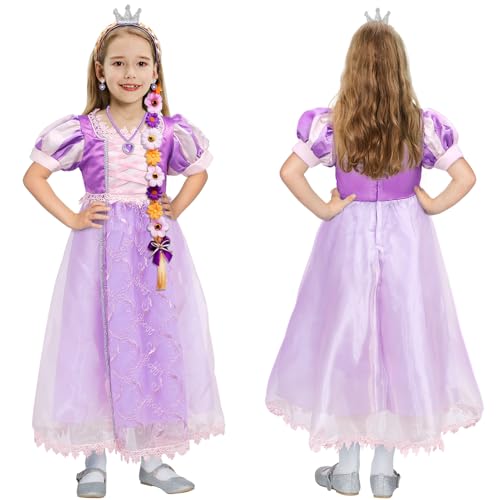 Disfraz completo de princesa para niñas con peluca y accesorios miniatura 2