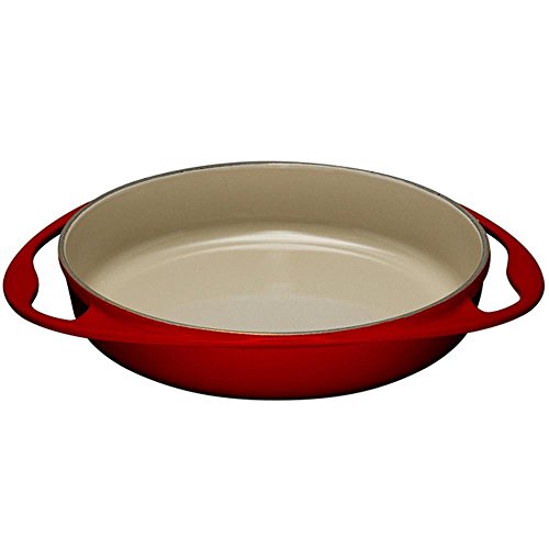 LE CREUSET Plat à Tarte Tatin en Fonte Émaillée, Ovale, 28 cm, 3,33 kg, Cerise, 20129280602460