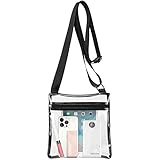 Clear Purse, F-color Clear Stadium Bag NFL, BTS Approved Concert Purse for Women, Black
