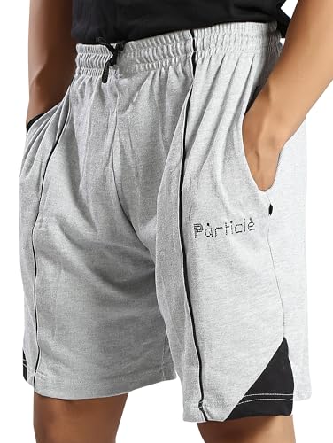 Image of Particle Men's Plus Size Hosiery Corduroy Cotton Bermuda Shorts | 230 GSM Ribbed Fabric | Big Size Casual Half Pants with Pockets for Walking, Gym & Lounge (XL-5XL)