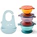 SXYB Kinder Nahrungsergänzungsmittel, Neugeborene Geschirr-Set-Saugnapf, Bunte dreifarbige Saugnapfschale, kristallähnliches Material, stabiles und zuverlässiges, Lebensmittelmaterial