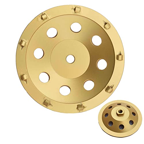 Actintool 7 In. X 5/8-11 In. Threaded 9 Pcs 1/4 Pcd Grinding Cup Wheel For Expoxy Mastic Coating Removing, Thinset Mortar Removing Pcd Grinding Wheel (5/8"-11 Threaded) #TOP9