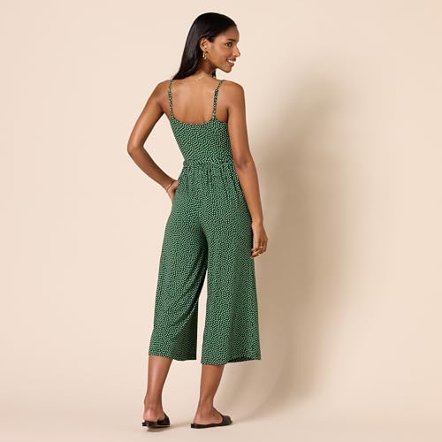 Amazon Essentials Womens Jersey Cami Cropped Wide Leg Jumpsuit, Emerald Green, Clouds, X-Small by Amazon Essentials - Used condition - Image 2