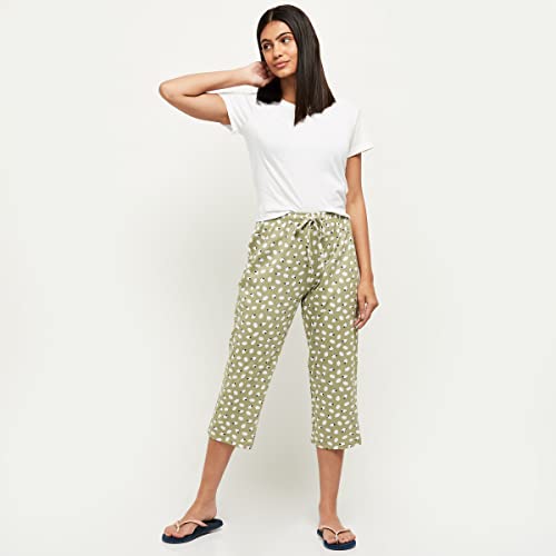 Image of Max Cotton Women Printed Regular Fit Casual Style Lounge Capris