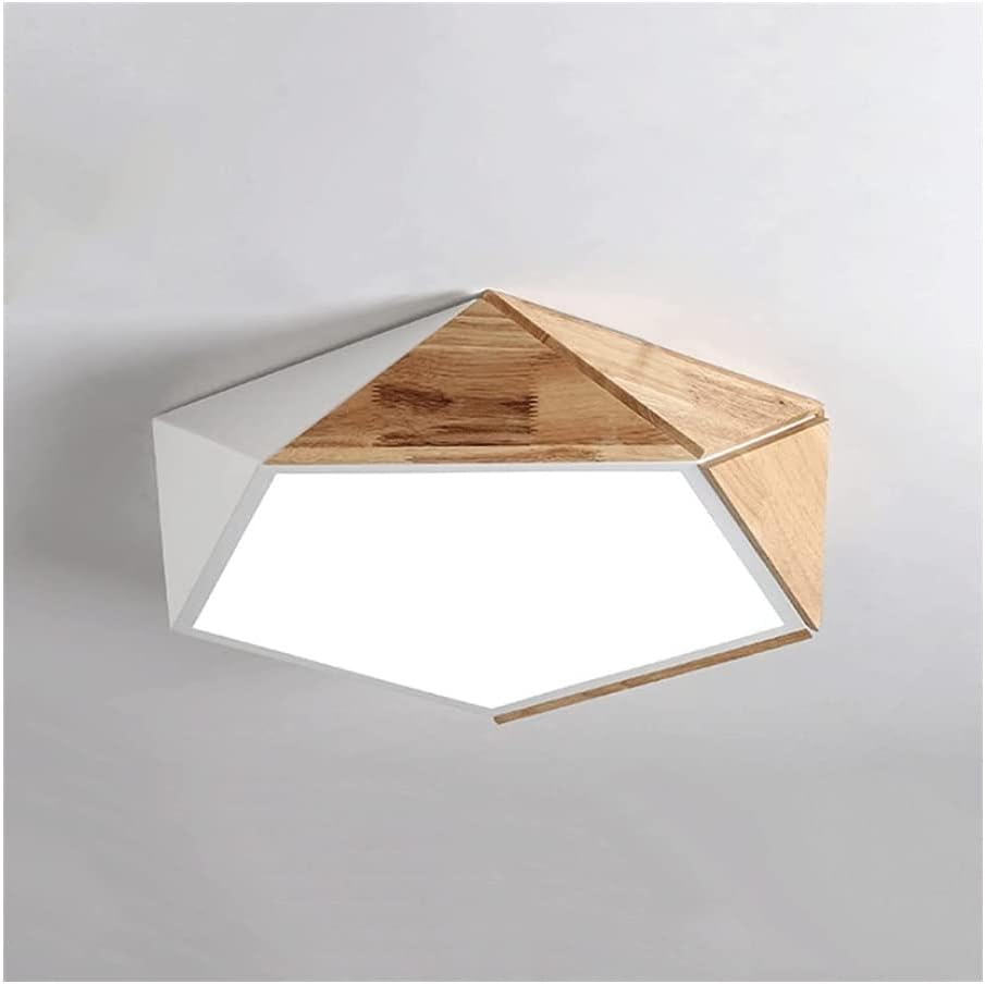 Led Embedded Ceiling Light Modern Minimalist Ceiling Lamp Geometric Wood and Metal and Acrylic Lighting Fixture for Cloakroom Corridor Bedroom Kitchen Livingroom Hallway(W,52Cm)/W/42Cm