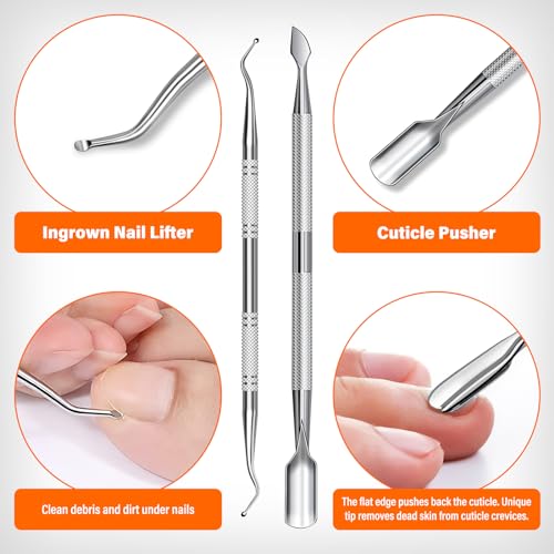 Profi Nagelknipser Fußnägel, DRMODE Zehen Nagelknipser Groß für Senioren Dicke Nägel mit Breiter Öffnung, Scharfer Nagelzwicker Nail clipper Langer Griff mit Schräg Gebogener Klinge