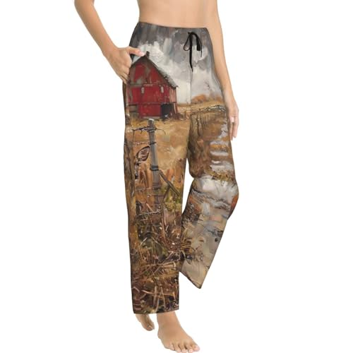 Pantalon de pyjama en polyester doux femme ample confortable imprimé - 2