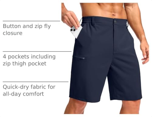 Image of Men's Golf Shorts 7 inch / 9 inch / 5 inch Lightweight Quick-Dry Casual Hiking Shorts