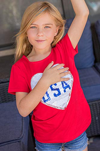Image of 4th of July Shirts for Girls Patriotic American Flag Kids Clothing