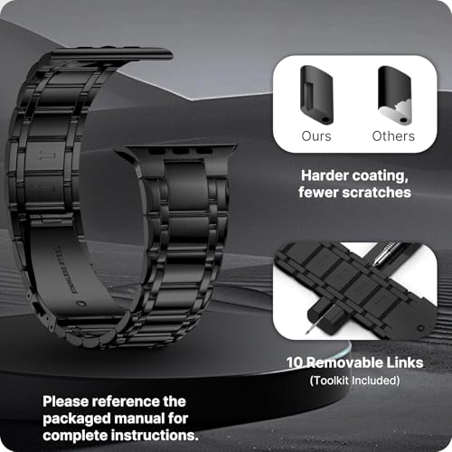 Image of Fullmosa Metal Bands With Case [Watch NOT Included] Compatible Apple Watch Strap 49mm,Steel Apple Watch Band for iWatch Ultra 3 /2 /1,49mm Black