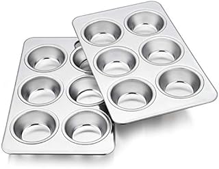 TeamFar Muffin Pan, 6 Cup Muffin Tins Pans for Baking, Cupcake Pan Tray