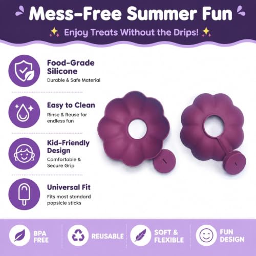 Portavaso de polos de silicona violeta reutilizable para postres caseros 7