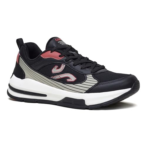 Campus Men's DENRO BLK/MINRL RED Sneakers - 8UK/India 1 Pair