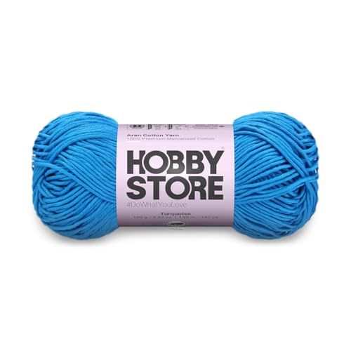 Image of Cotton - Aran Yarn - 100% Mercerised Cotton Aran Yarn for Crochet & Knitting Durable Home Decor (1 ball /100 g) - 448 Turquoise | Magic Needles
