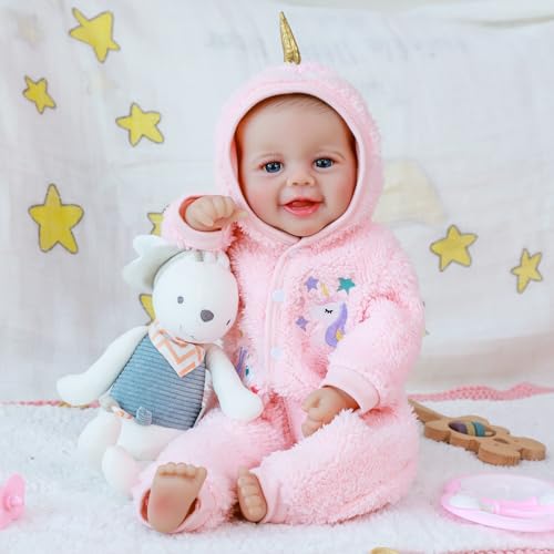 Muñeca bebé realista de 18 pulgadas con accesorios miniatura 4