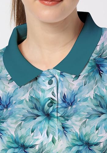 Image of Wear Your Opinion Women's All Over Printed Polo Collar Neck T-Shirt