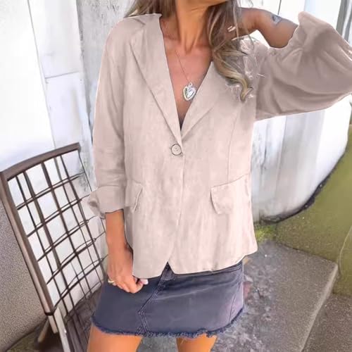 Linen Blazer Women Lightweight Suit Jackets Womens Summer Blazers Dressy Casual Work Jacket with Pockets4